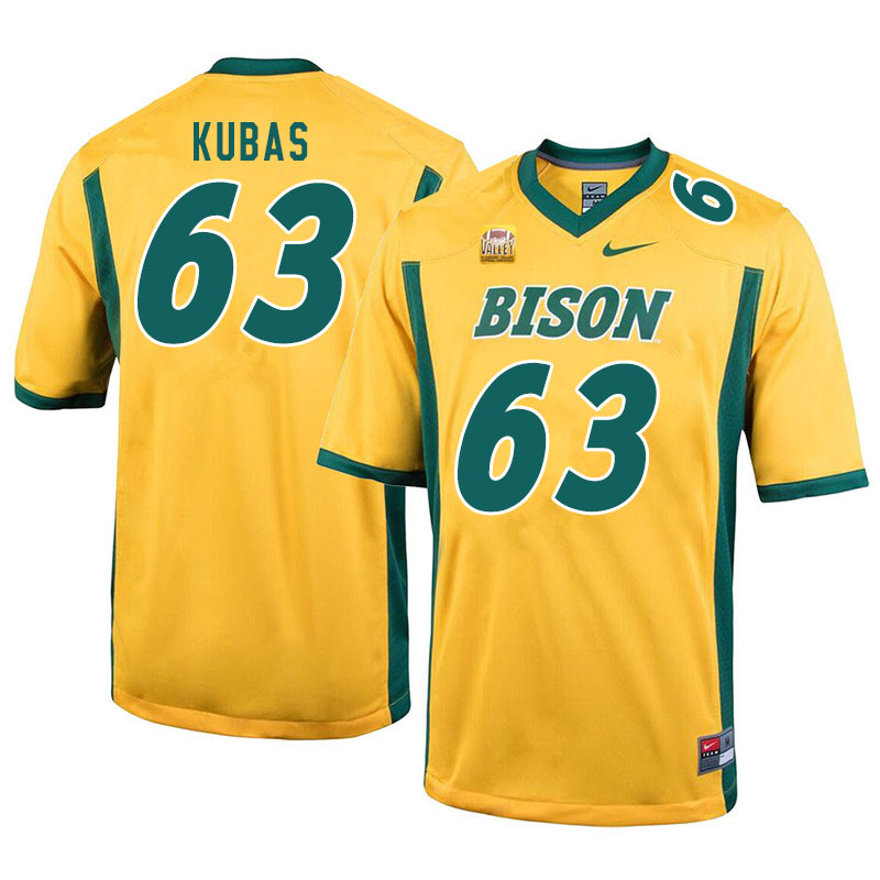 Men #63 Jake Kubas North Dakota State Bison College Football Jerseys Sale-Yellow